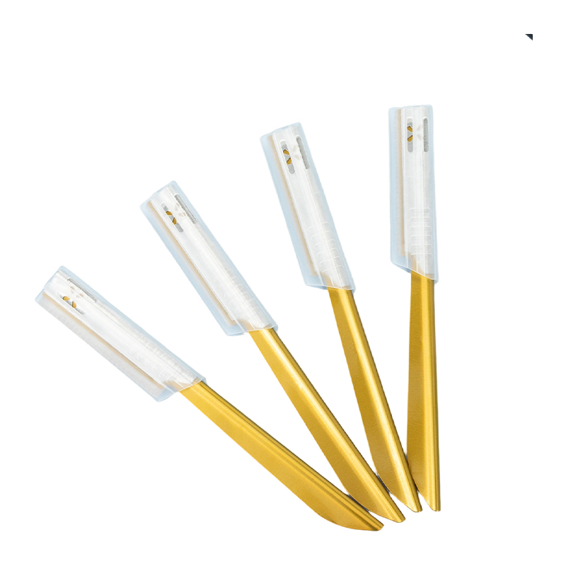 มีดโกนคิ้วและใบหน้าพร้อมด้ามจับกันลื่น