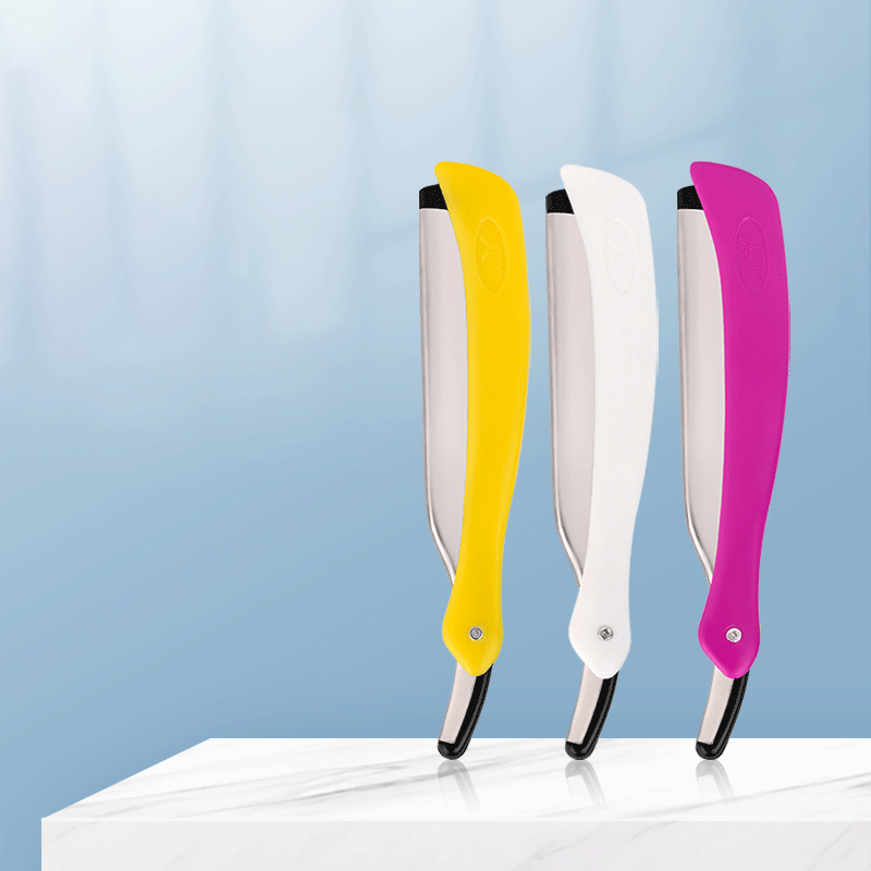 แบบพกพาพับเคราคิ้วตัด 77 ใบมีดมีดโกนตรง