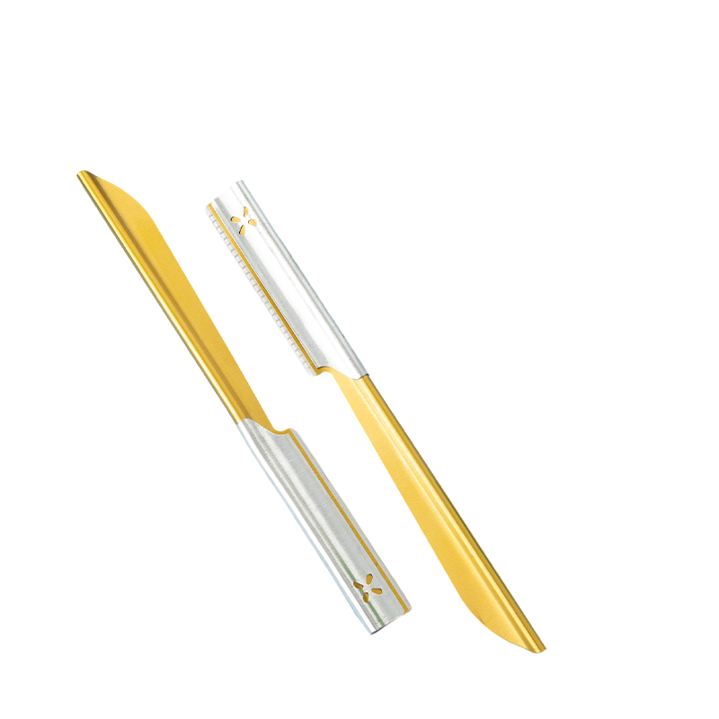 มีดโกนคิ้วและใบหน้าพร้อมด้ามจับกันลื่น