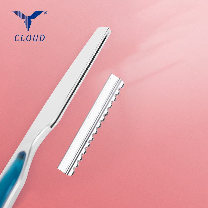 มีดโกนตัดผม มีดโกนตรงสแตนเลส (ด้ามพลาสติก)